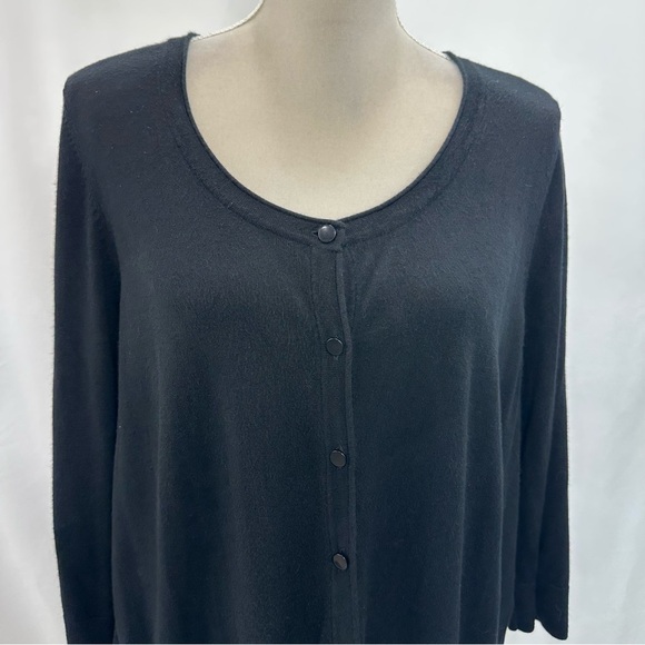 Sejour Black Button-Up Cardigan Women’s plus 2X - Picture 3 of 8
